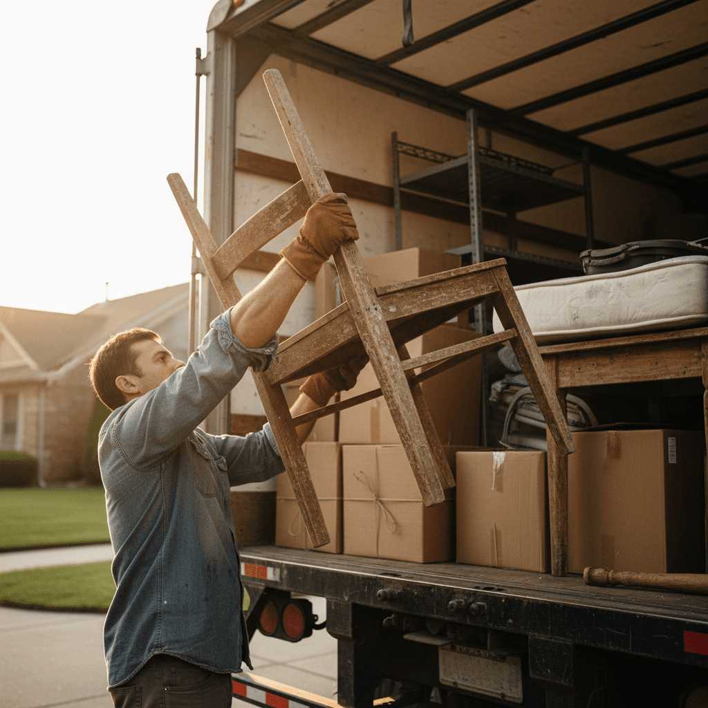 Fully loaded junk removal truck in Memphis